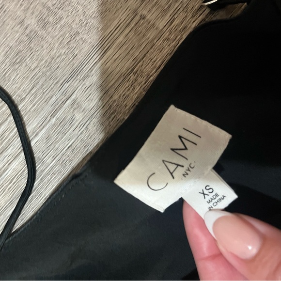 CAMI NYC Cressida Button-Front Silk Slip Dress in Black - Picture 6 of 9